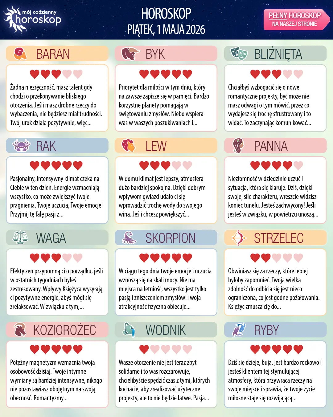 Horoskop Byka na dziś, 30 kwietnia 2026 r.