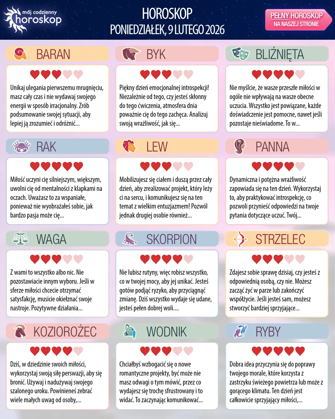 Lew : Twój horoskop na 10 lutego 2026 r.