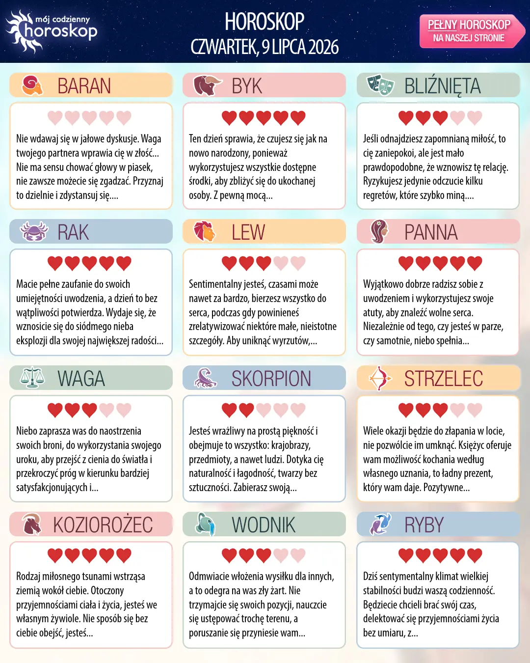 Horoskop Byka na dziś, 8 lipca 2026 r.