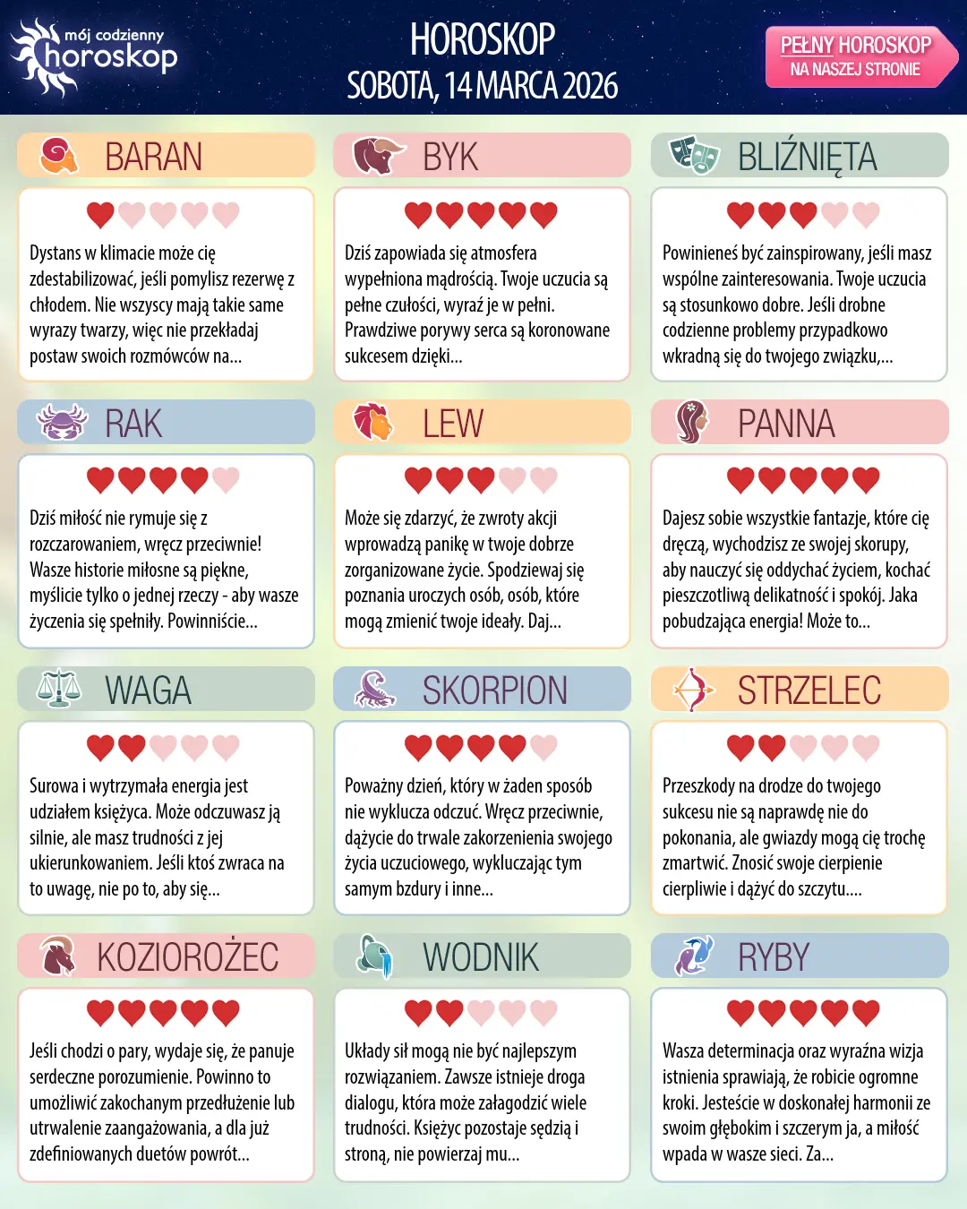 Ryby: Twój horoskop na jutro, 15 marca 2026 r.