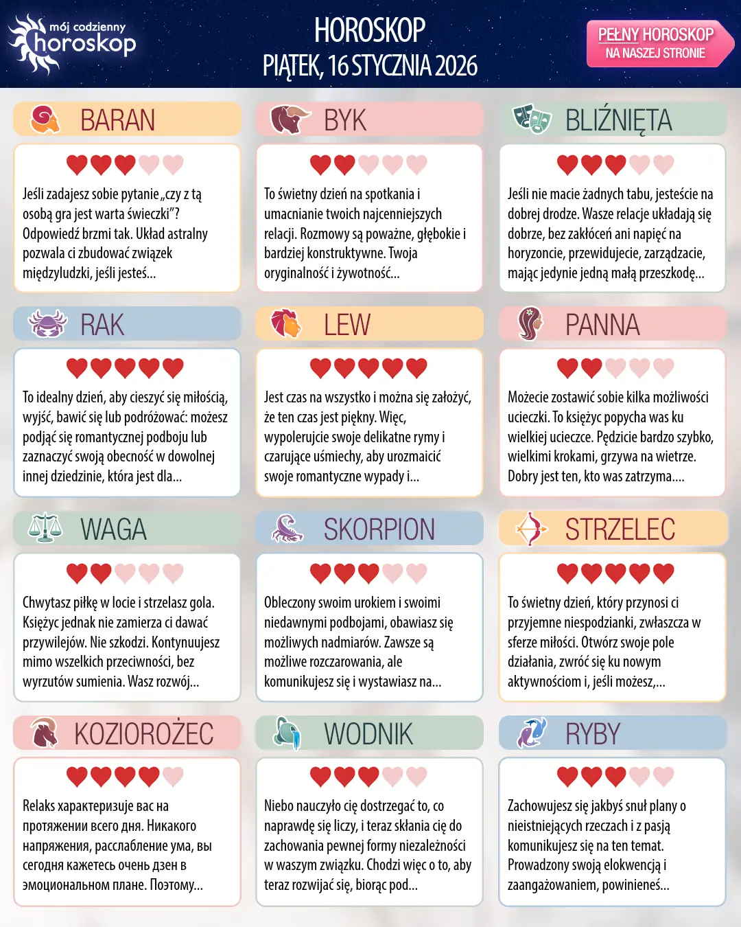 Horoskop Wagi na dziś, 16 stycznia 2026 r.