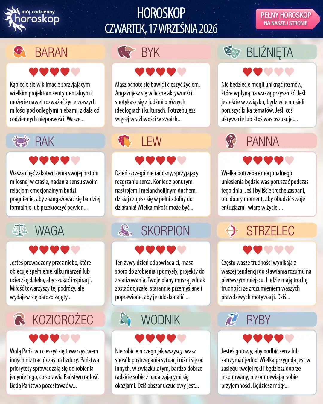 Horoskop Koziorożca na dziś, 17 września 2026 r.