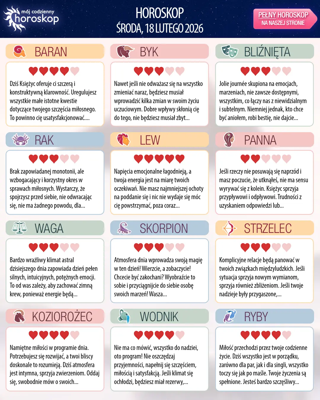 Ryby: Twój horoskop na jutro, 19 lutego 2026 r.