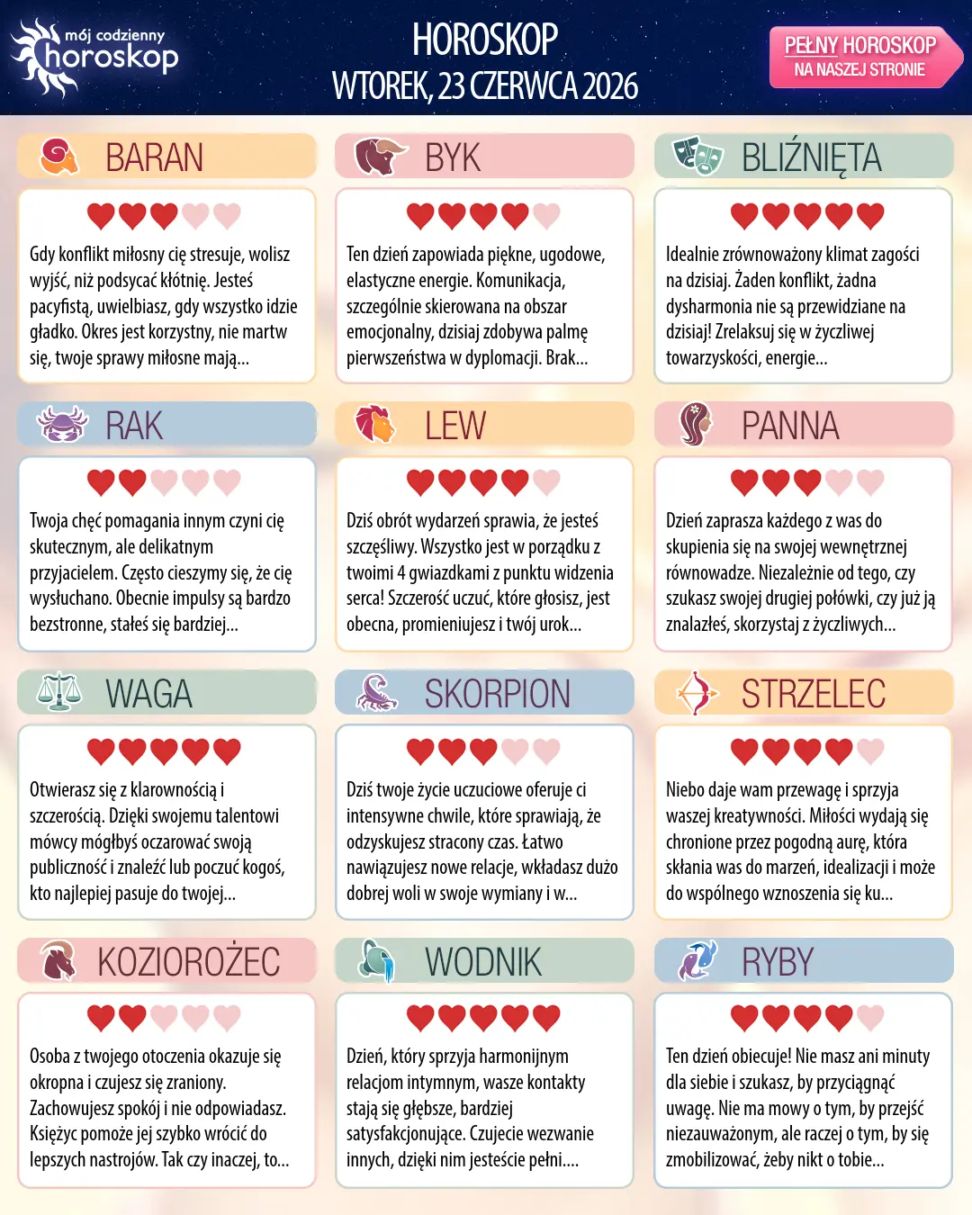 Horoskop Raka na dziś, 23 czerwca 2026 r.