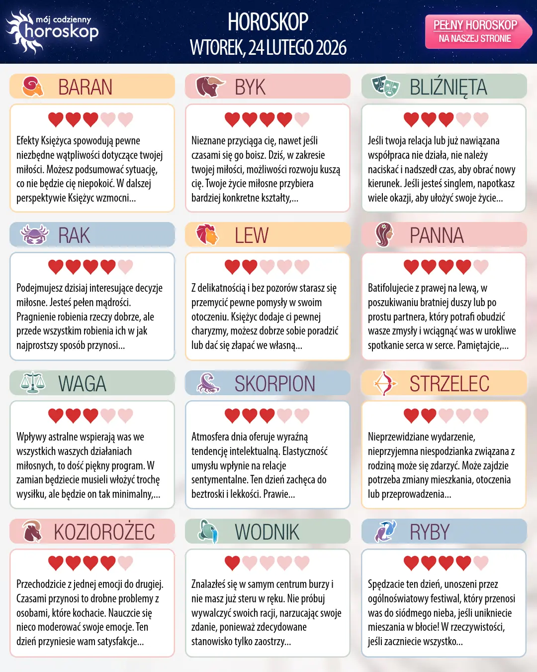 Horoskop Koziorożca na dziś, 24 lutego 2026 r.