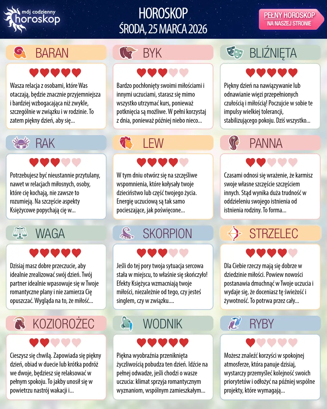 Ryby: Twój horoskop na jutro, 26 marca 2026 r.